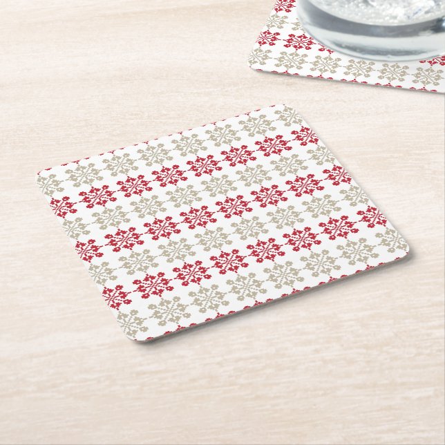 Traditional Latvian SUN sign geometric pattern VI Square Paper Coaster (Angled)