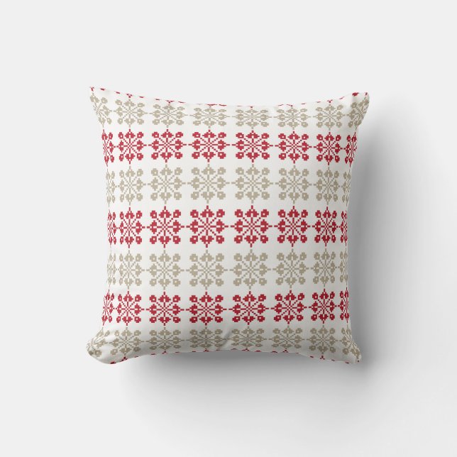 Traditional Latvian SUN sign geometric pattern VI Throw Pillow (Front)