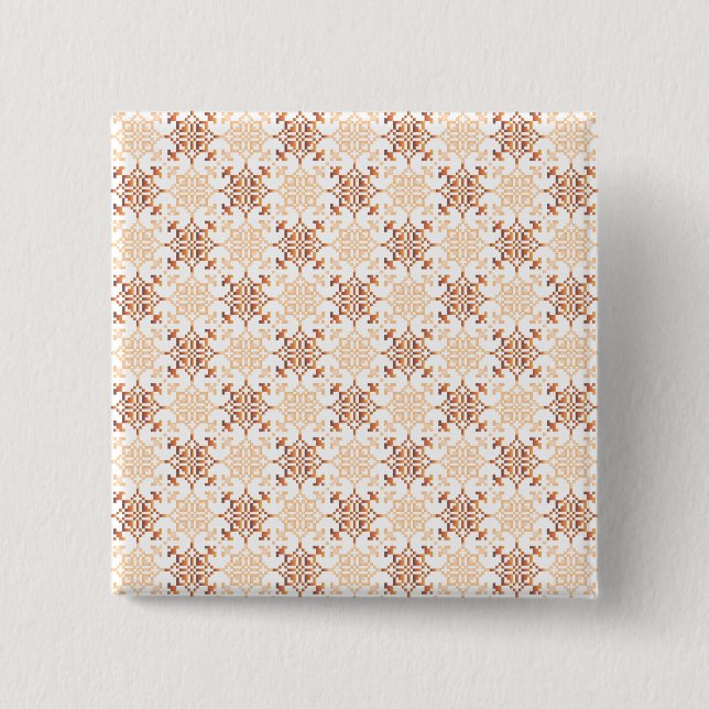 Traditional Latvian SUN sign geometric pattern VII 2 Inch Square Button (Front)