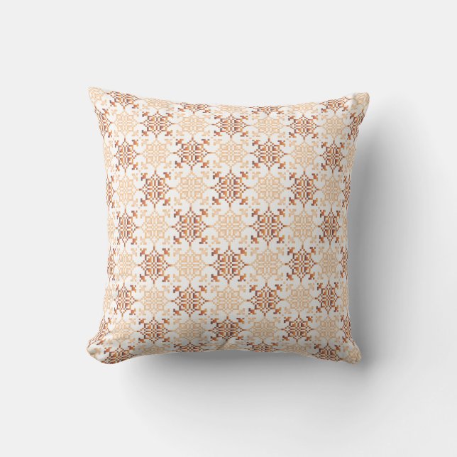 Traditional Latvian SUN sign geometric pattern VII Throw Pillow (Front)