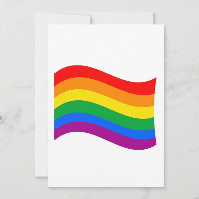Traditional LGBTQ+ Pride Flag Wavy Holiday Card (Front)