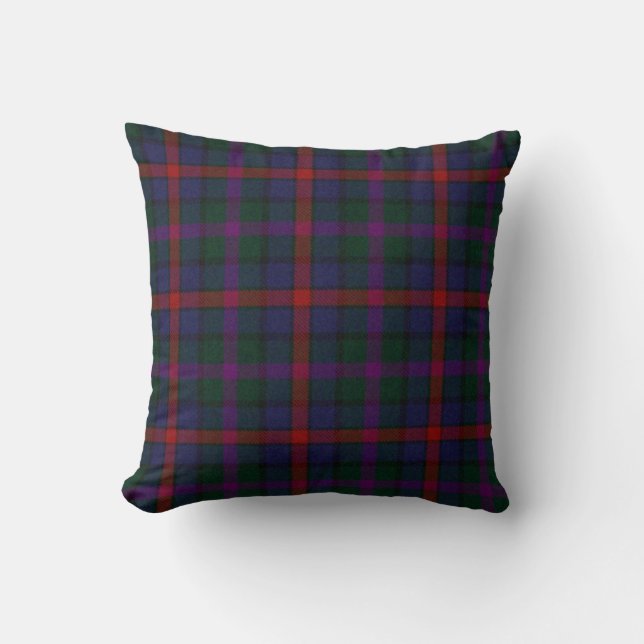 Traditional MacCaughan Tartan Plaid Pillow (Front)