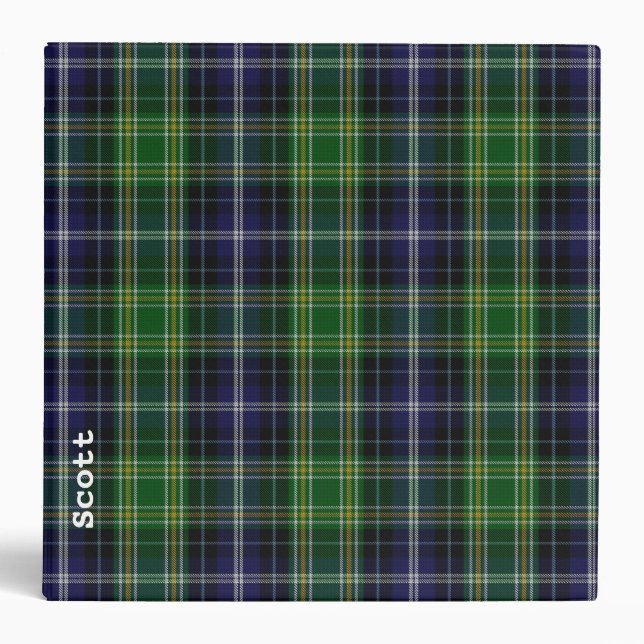 Traditional MacKellar Tartan Plaid Custom Binder (Front)