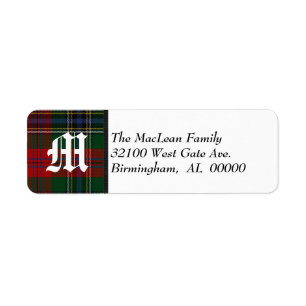 Traditional MacLean Tartan Plaid Monogram