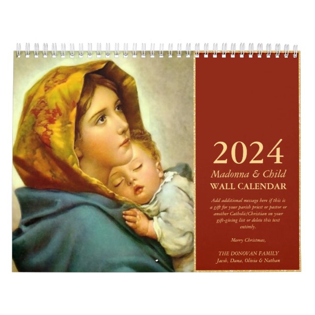 Traditional Madonna and Child Christmas Gift Calendar (Cover)
