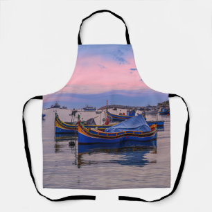 Traditional Maltese boats in Marsaxlokk Apron