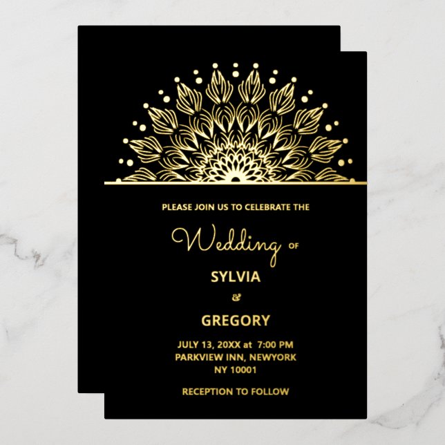 Traditional mandala classic elegant luxury wedding (Front/Back)