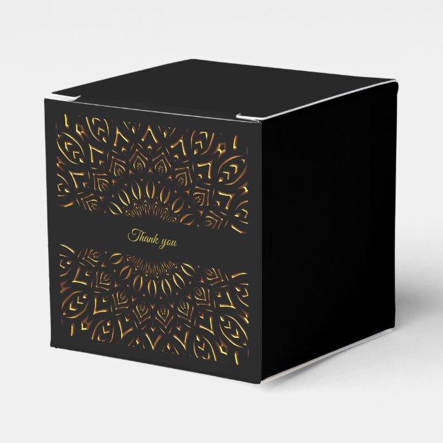 Traditional mandala classic elegant luxury wedding favor box (Front Side)