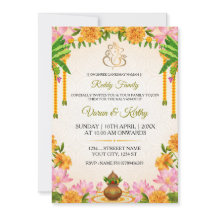 Traditional Marigold Kalyanam Invitation Card