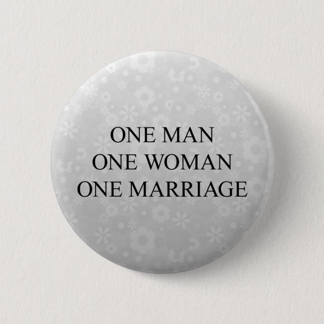 Traditional Marriage 2 Inch Round Button (Front)
