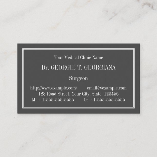 Traditional Medical Specialist Business Card (Front)
