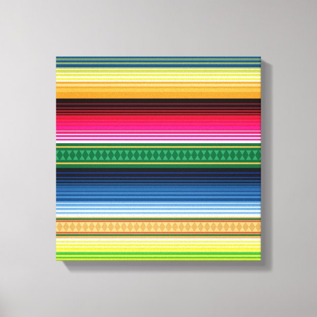 Traditional Mexican Blanket Serape Canvas Print (Front)