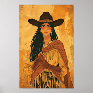 Traditional Mexican Woman Portrait Poster