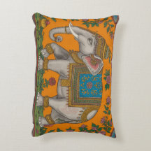 Traditional Mithila style elephant pillow