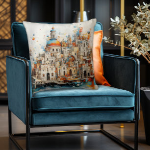 Traditional Modern Italian Abstract Architecture Throw Pillow