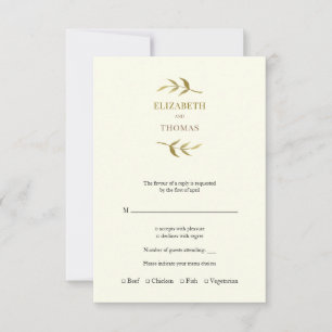 Traditional modern wedding rsvp card