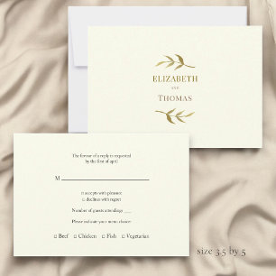 Traditional modern wedding rsvp card 