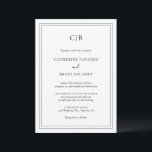 Traditional Monogram Black White Elegant Wedding Invitation<br><div class="desc">Elegant Wedding Invitation in classic black text over a white background with your monogram and wedding details surrounded by a double border. The font and border colours may be changed to any colour you wish by clicking the "customize" button. A traditional style wedding invitation with a clean and timeless design...</div>