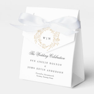 traditional Monogram Crest Classic Elegant Wedding Favor Box