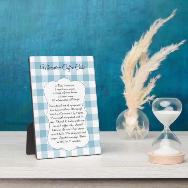 Traditional Moravian Coffee Cake Recipe Kitchen  Plaque (Side)