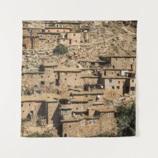 Traditional Moroccan village, archival architectur Tapestry