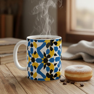 Traditional Moroccan Zellige Geometric Pattern  Coffee Mug