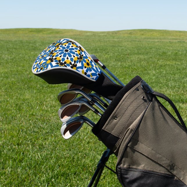 Traditional Moroccan Zellige Mosaic Geometric Golf Head Cover (In Situ)