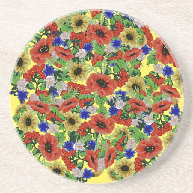 Traditional Motif, Romanian Traditional Motif  T-S Coaster (Front)