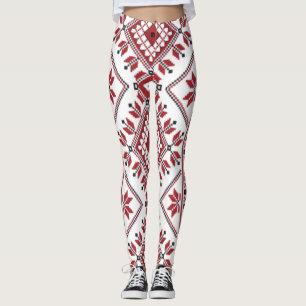 Traditional Motif, Romanian Traditional Motif  T-S Leggings