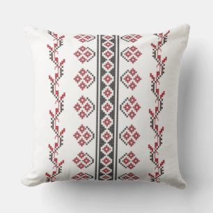 Traditional Motifs, Romanian Traditional Motif Outdoor Pillow