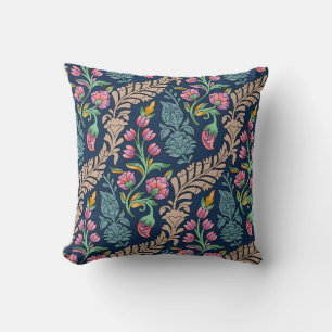 Traditional Mughal Allover Designart,pattern,flora Throw Pillow