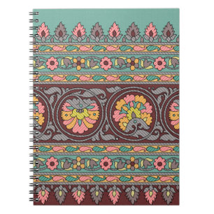 Traditional Mughal Border art,pattern,flower,geome Notebook