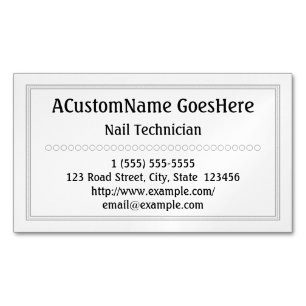 Traditional Nail Technician Magnetic Business Card