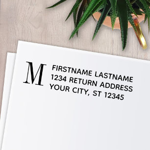 Traditional Name & Return Address - Monogram Self-inking Stamp