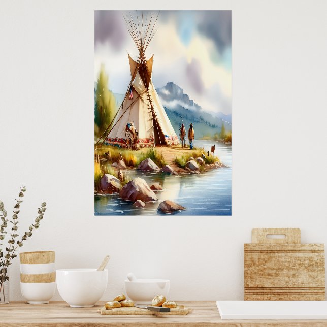 Traditional Native Indian culture with our Teepee  Poster (Kitchen)