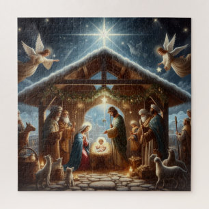 Traditional Nativity Scene Jigsaw Puzzle