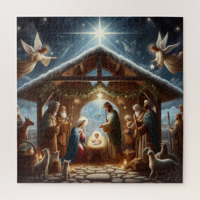 Traditional Nativity Scene Jigsaw Puzzle (Vertical)