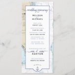 Traditional #Nautical South #Florida #Wedding Program<br><div class="desc">Elegant Traditional Nautical Wedding Program South Florida | This nautical wedding program design combines traditional styling with modern design elements for your event or wedding menu. Colours in traditional shades of navy and steel blues with gold accents in the watercolor anchor, typography, and border, are paired with block and script...</div>