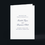 Traditional Navy Blue Formal Elegant Wedding Program<br><div class="desc">Classic style navy blue folded Wedding Program with accent words in an elegant calligraphy typography.  The front has your event details,  the inside has your wedding party and order of ceremony.  The back has a template for your message / quotes.  These Wedding Programs are perfect for a formal wedding.</div>