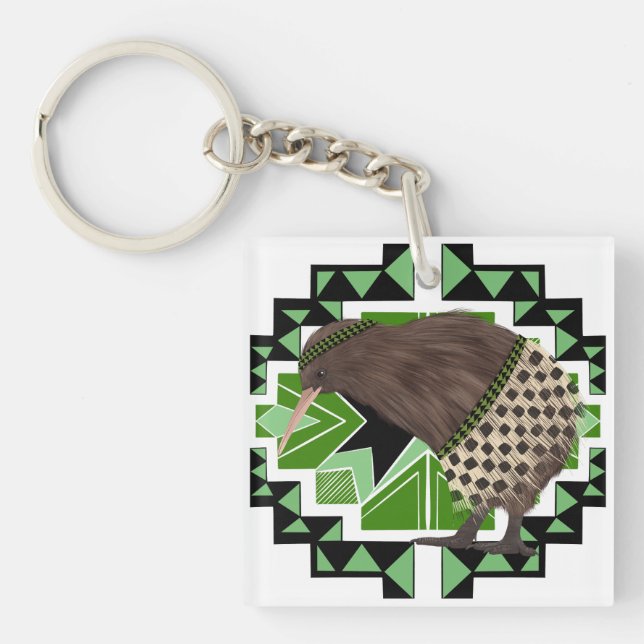 Traditional New Zealand National Bird- Kiwi Bird Keychain (Front)
