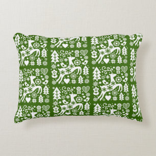 Traditional Nordic Christmas Decor Accent Pillow