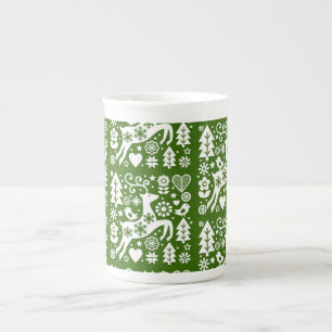 Traditional Nordic Christmas Decor Bone China Mug