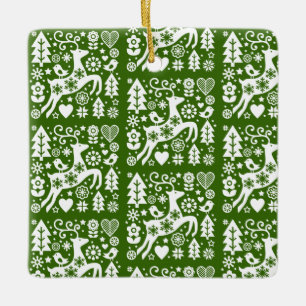 Traditional Nordic Christmas Decor Ceramic Ornament