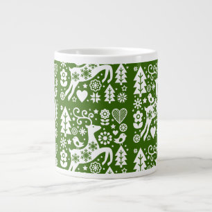 Traditional Nordic Christmas Decor Large Coffee Mug
