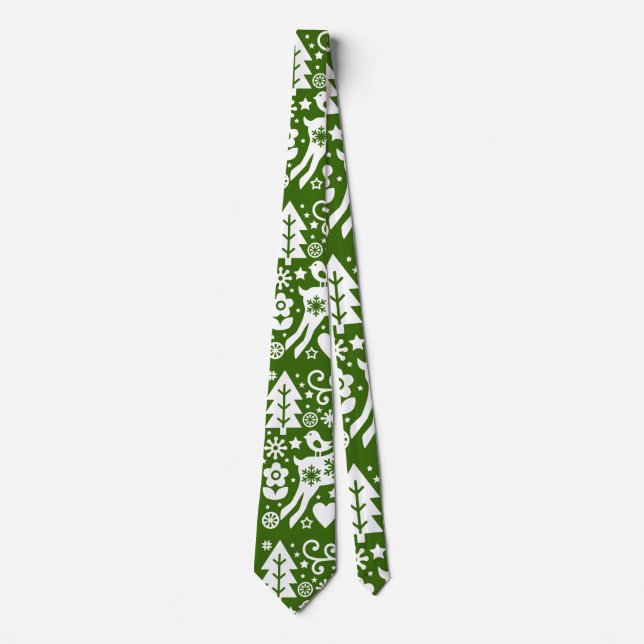 Traditional Nordic Christmas Decor Tie (Front)