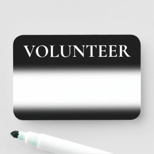Traditional, Nostalgic "VOLUNTEER" Name Tag
