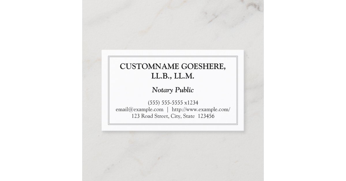 Traditional Notary Public Business Card Zazzle.ca