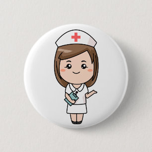 Traditional Nurse 2 Inch Round Button
