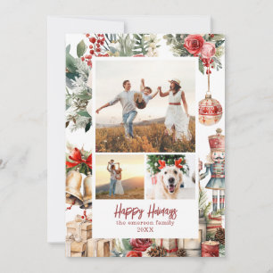 Traditional Nutcracker Christmas Photo Card