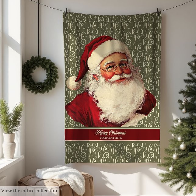 Traditional Old Fashioned Santa Cozy Throw Gift Fleece Blanket (Traditional Old Fashioned Santa Cozy Throw Gift)